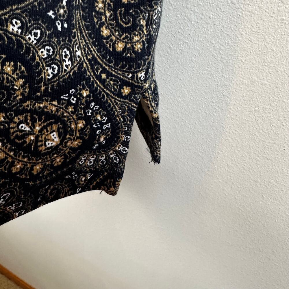 Lauren Ralph Lauren Paisley Cotton Blend Top Shirt Lauren Navy Multi XXL Classic - Picture 8 of 16